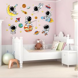 Alloyride Astronaut Wall Decals, Universe Space and Stars Wall Stickers, Planet Creative DIY Art Wall Decal for Nursery Kids Boys Bedroom Living Room Playing Room (Astronaut 1)