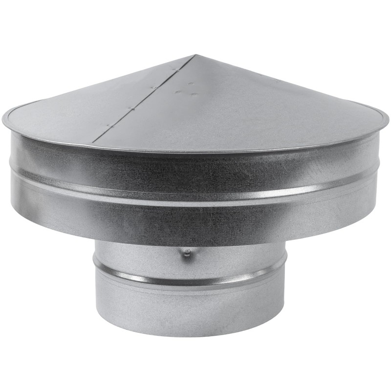 6" Inch Round Galvanized Steel Roof Cap with Mesh -