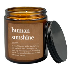 HIWX Human Sunshine Scented Candle, Appreciation Gifts Candle Gifts for Teachers Coworkers, Inspirational Gifts,Thank You Christmas Soy Jar Candle Gift, Citronella Scented 8oz (Brown-citronella)
