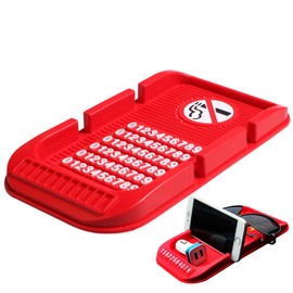 EsiFare Smartphone Stand, Car 3-in-1 Smartphone Holder, Multi-functional Non-Slip Mat Placed on Dashboard, Phone Number Plate, Holds 2 Cell Phones, Suction Cup Type, Strong Adhesion, Waterproof,