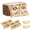 HSEAMALL 50PCS Wedding Favour Candy Boxes, Kraft Paper Pillow Gift