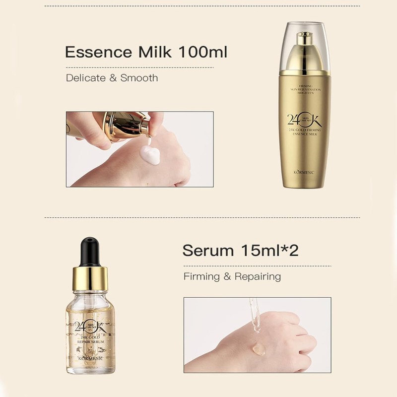 Kit Cuidado Facial 24k Pure Gold, 6 Piezas Colgeno Oro