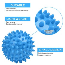 URAQT Fascia Ball, Set of 2 Small Hedgehog Balls, Hard, Fascia Massage Ball with Nubs, Massage Balls for Treating Muscle Tension, Hedgehog Balls, Massage Ball for Feet, Back, Neck, Hands (Blue)