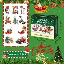 Advent Calendar 2024 Christmas Building Blocks Toys for Kids Girls Boys Adult, 24 Days Christmas Countdown Calendar Surprise Xmas Gift Box, Christmas Party Favors