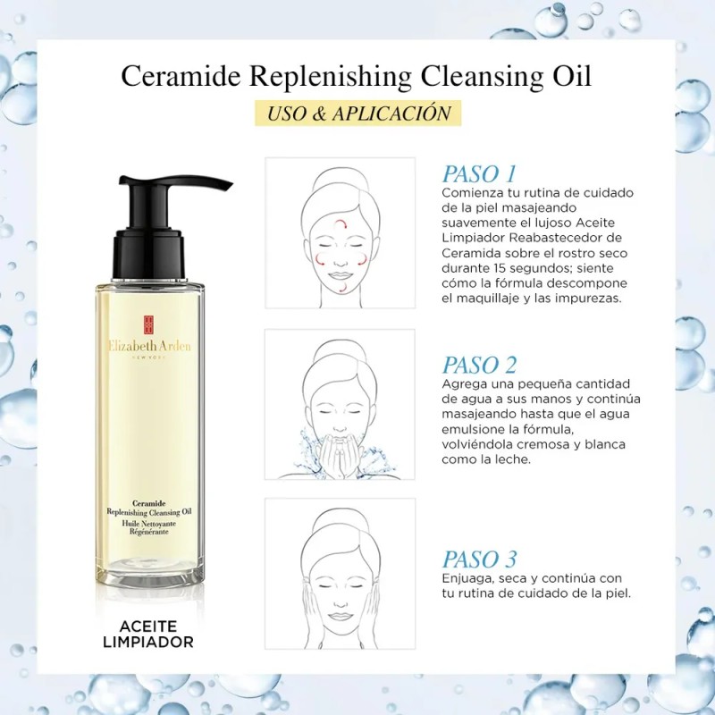 Aceite Ceramide Limpiador Regenerador Hidratante Elizabeth Arden 6.6 oz