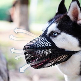 Maulkorb Für Große Hunde,Weicher Netzmaulkorb,Atmungsaktive Haustier Maske Für Hundetraining，Bequem Und Atmungsaktiv Für Kleine, Mittlere & Große Hunde (L)