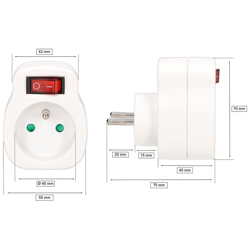 KOTARBAU® 1-Way Socket with Earth and Switch, Works Well in