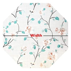 Autotech Park Precut Octagon Window Film, Flower Blossom Design, Self Static Adhesive Cling, 25 inch Width
