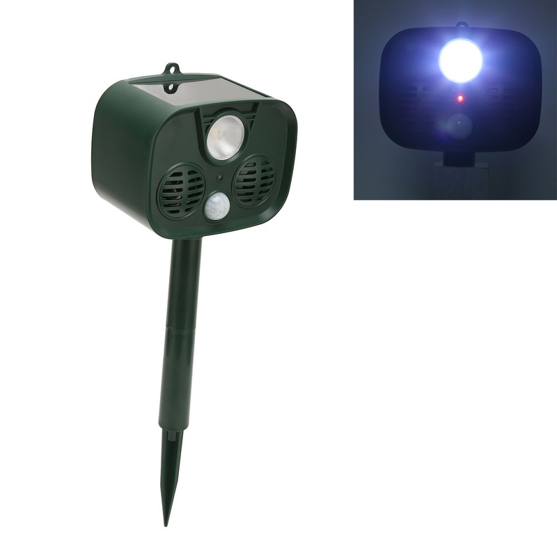 Ultrasonic Animal Repeller Solar Powered Motion Detection Animal Deterrent Device