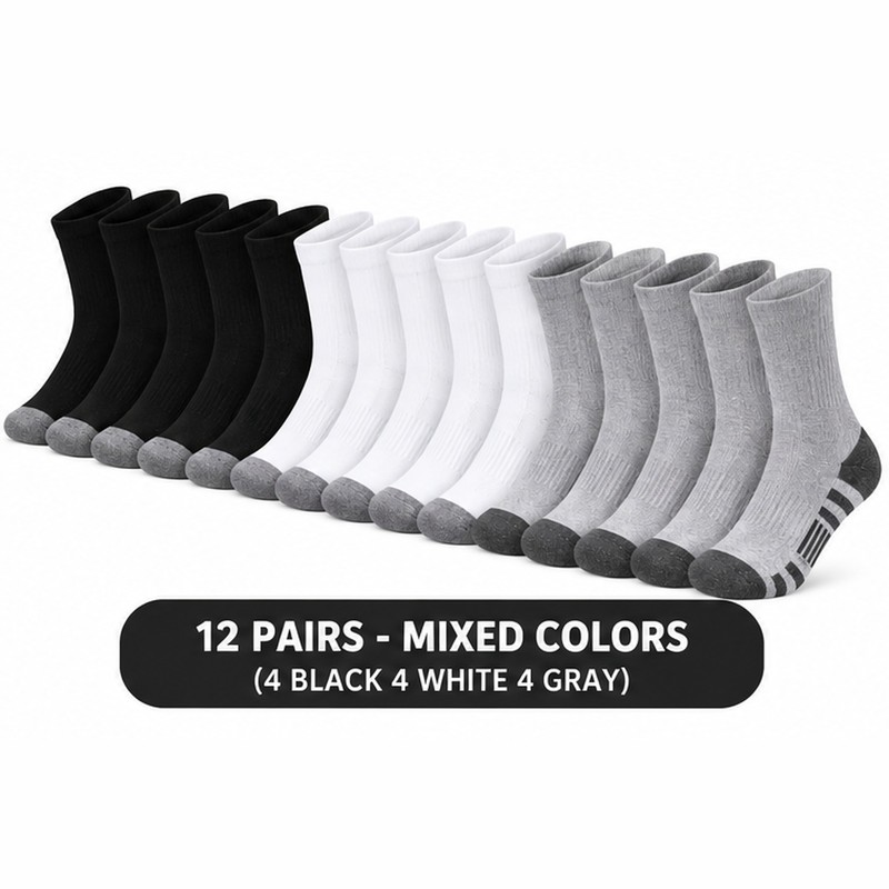Men’s Crew Socks for Gym & Outdoor Use – Soft