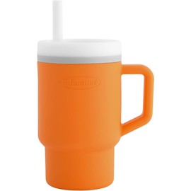 INFANTINO My 1st Tumbler - Cute Mini Cup with Leak-proof Straw and Toddler Friendly Handle, Promotes Drinking, Easy to Clean, 255 ml, Creamsicle