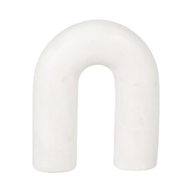 Sagebrook Home 6" Arched Marble Sculpture - White Horseshoe Shaped Decorative Table Accent for Home or Office - Contemporary Decor - Great Gift Idea