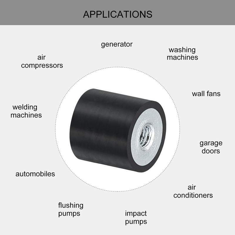 sourcing map 4Pcs 10 x 10mm M3 Thread Female Rubber