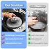 2Pack Stainless Steel Wool Scrubber with Handle, Scrubbing Scouring Brush