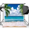 SJOLOON Summer sea Backdrop Tropical Beach Plants Photo Backdrop Hawaiian
