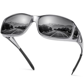Peekaco Polarized Sunglasses Fit Over Glasses for Women Men with UV400 Protection Over Wrap Around Sun Glasses