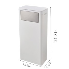 WanWanKa Tall Skinny Trash Can with Lid,Lagre Tall Slim 6 Gallon Commercial Trash Bin, Waste Bin with Press Top Lid, Bascise Smudge Resistant Tall Narrow Garbage Can, Suitable Backyard,Garden,Kitchen