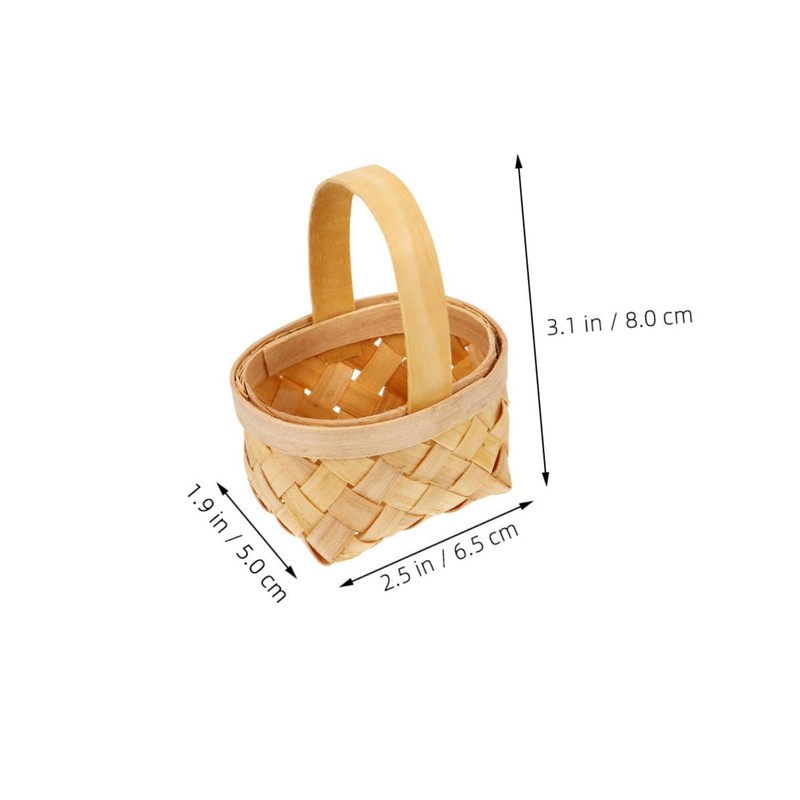 STOBAZA 2sets Tiny Woven Baskets Miniature Flower Baskets Seagrass Wedding