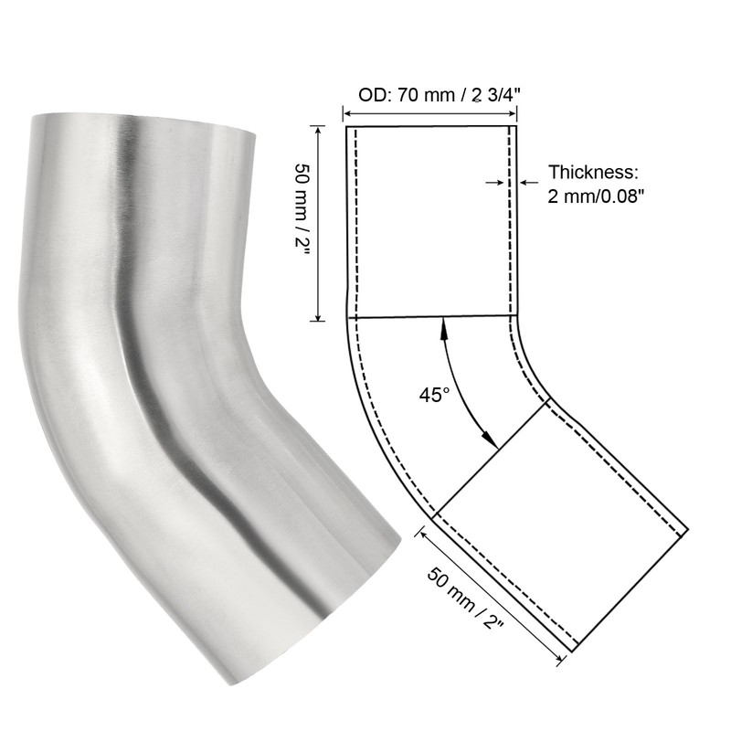 PATIKIL 45 Degree Elbow, 2 3/4" OD Sanitary Exhaust Pipe