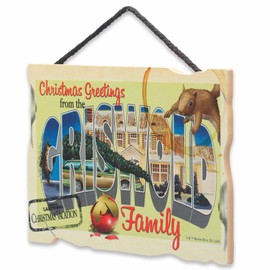 National Lampoon's Christmas Vacation Greetings From the Griswold Family Hanging Wood Wall Decor - Vintage Christmas Movie Sign for Home