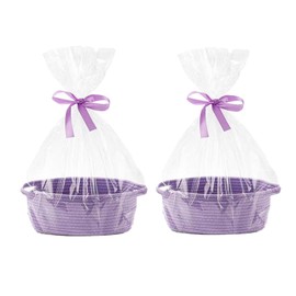 Gift Basket Empty with Handles,2 Pcs Gift Wrap Basket Empty, Gift Wrap Bags for Birthday, Christmas, Valentines Day & Any Occasion