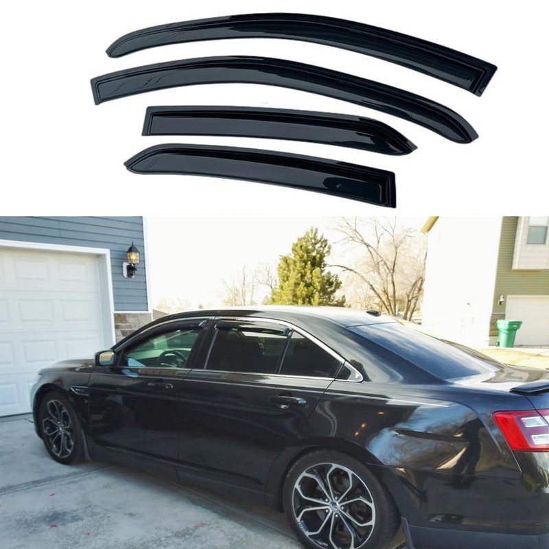 Puermto 94194 Sunproof Waterproof Side Window Wind Deflector, 4pcs Protective