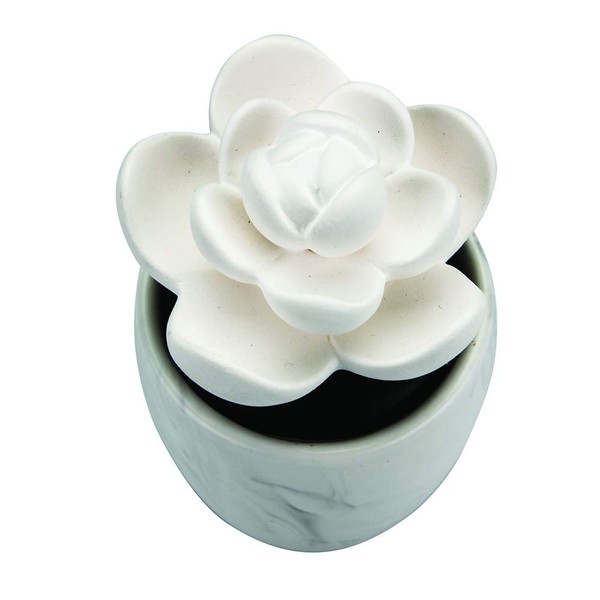 Ellia Lotus Leaf Porcelain Aroma Cordless Essential Oil Diffuser White
