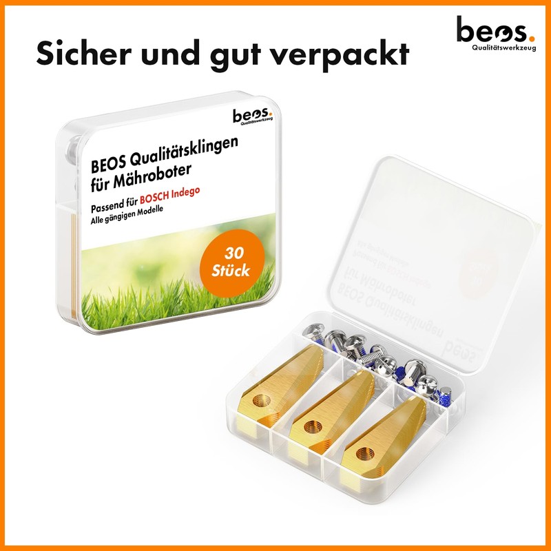 BEOS® 30 x Premium Titanium Replacement Blades for Bosch Indego