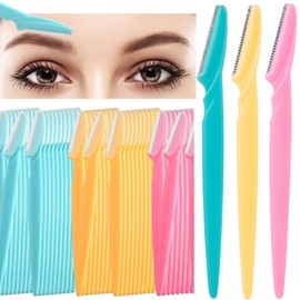 60Pcs Eyebrow Razor Shaper Shavers Trimmers for Women and Men Face Hair Removers Multipurpose Exfoliating Face Razor Dermaplaning Tool