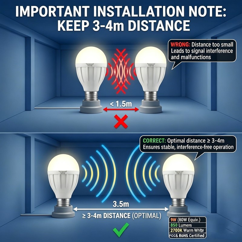 KarlunKoy Radar Motion Sensor Light Bulb, 9W 2700K Warm White,