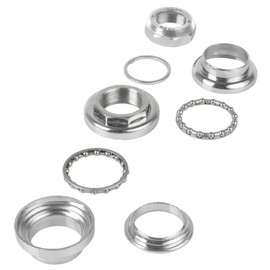 cyclingcolors Bicycle headset 1 inch screwable steel chrome-plated silver ball bearing shells 26.4 mm