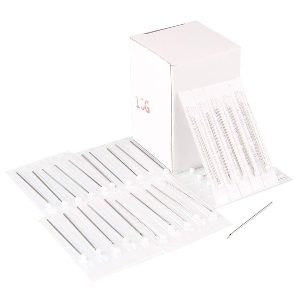 Chrontier 10PCS Body Piercing Needles 18G Gauge Sterilized Surgical Steel for Ear Nose Lip Navel Belly Tongue Nipple Eyebrow Labret Piercing Tool Supply