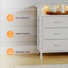 WODRAWER White Dresser for Bedroom with 9 Drawers, Long Dresser