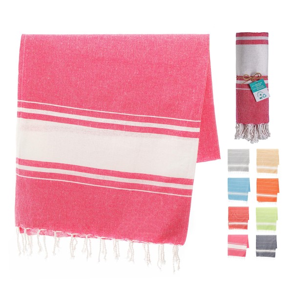Artexia Sauna Towel, Beach Towel, Hammam Towel, Picnic Blanket, Bath Towel, Bath Towel, Large Cotton, Women's and Men's Beach Towel XXL (Fuchsia)