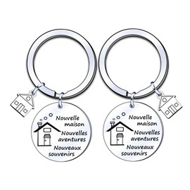 ZYMGUO Gift New Home Keyring House Gift Couple Key Ring House Gift, Key Chain House Gift, Key Ring Couple as Gifts Couple Original, Silver, Large, silver, L