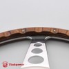 Flashpower 14'' Classic Riveted wooden steering wheel with Horn Button