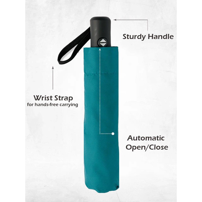 Windproof Travel Umbrella - Compact, Light, Full Automatic Open/Close -