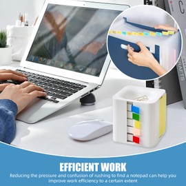 YioeKaa 5-in-1 Sticky Note Holder for Desk - Pop Up Sticky Note Dispenser with Pop Up Post Its, Sticky Note Holder & Storage, Magnetic Absorber Case for On-The-Go Organization (Dark Green)