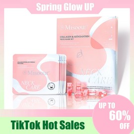 Misoour Collagen & Astaxanthin Neck Mask Set: Deeply Hydrate,Lift & Smooths Wrinkles|Containing collagen,Multi-petides,Pro-Xylane,Astaanthin,Glycerin - Specification: 1 Set