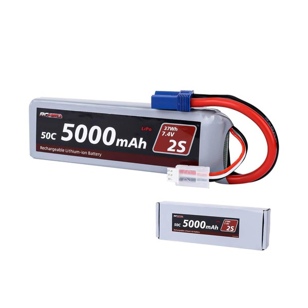 RCAWD 7.4V Lipo Battery 2S 50C 2200mAh with JST Balance