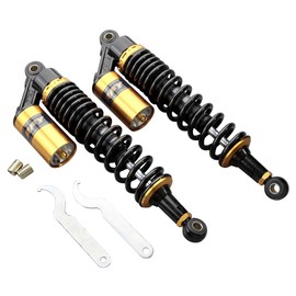 GZYF Pair 340mm Universal Motorcycle Rear Air Shock Absorbers for HONDA for Suzuki for Yamaha for Kawasaki ATV Go Kart Quad Dirt Sport Bikes,Gold