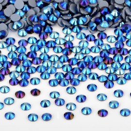 Bymitel Hotfix Crystal Rhinestones Round Gems Iron on DIY Jewelry Making Flat Back for Crafts,Black AB, 2mm(SS6/2880pcs)