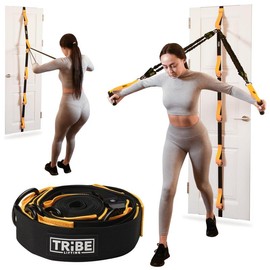 Home Workout Door Anchor – Multi-Level Strap for Resistance Band Training Anywhere - Color: Yellow