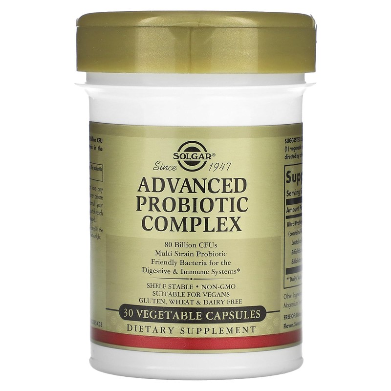 Solgar Advanced Probiotic Complex, 30 Vegetable Capsules - 80 Billion