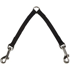 Guardian Gear Nylon 2-Way Small Dog Coupler with Nickel-Plated Swivel Clip, 4", Black