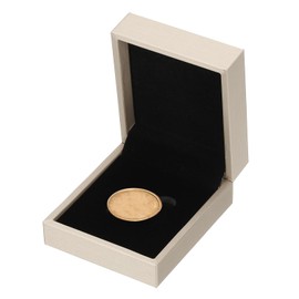 PATIKIL Coin Display Box, Coin Presentation Display Box Coin Box Coin Case with Coin Holder Square Fit 33mm Coin for Silver Dollar Collectors, Golden