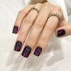 Dark Purple Track Cat Eyes Press On Nails,12 Sizes -