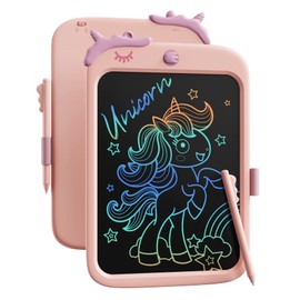 10 Inch LCD Writing Pad, Electronic Digital Writing and Colour Screen Graffiti Board, Gifts for Kids and Adults 3, 4, 5, 6, 7, 8 (Pink)