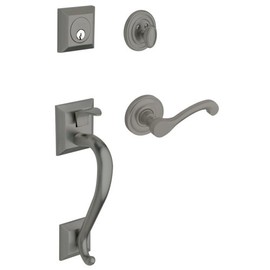 Baldwin 85320.151.Lent Madison Sectional Trim Left Hand Handleset with Classic Lever, Antique Nickel