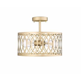 ML Lighting 4212-PMG Arelyn 1-Light Semi-Flush Ceiling Mount Painted in Modern Gold Finish